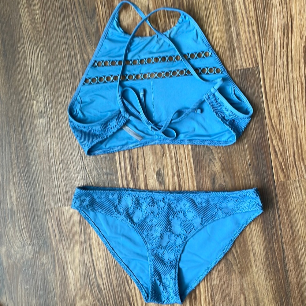 Aerie high neck bikini set- small bottoms; large top